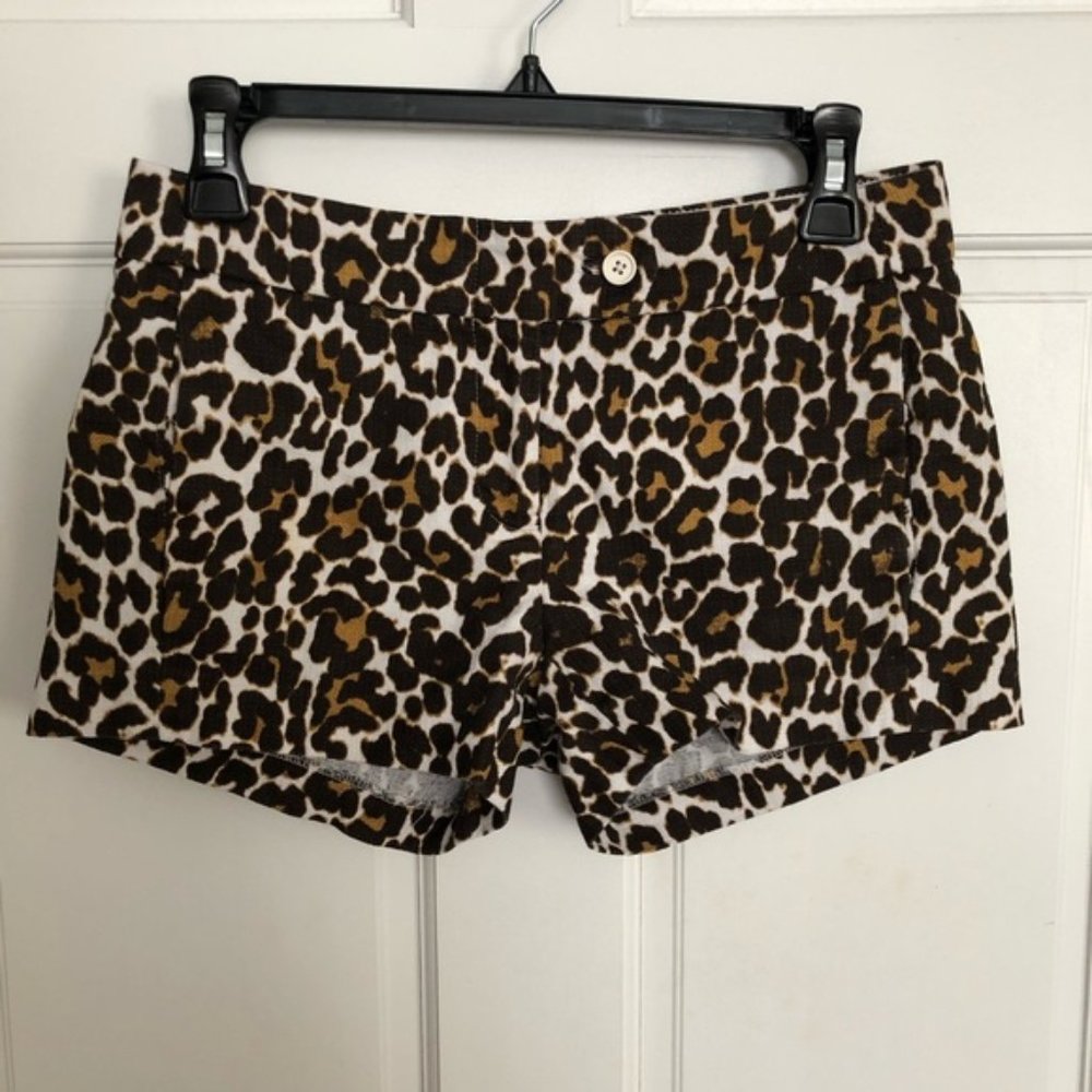 J.Crew Leopard Print “Basket Weave” Shorts
